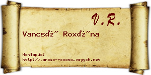 Vancsó Roxána névjegykártya